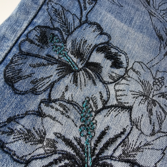 🎉3xHP🎉 Desigual Floral Jeans “Hibiscus” size 29 - Picture 3 of 16